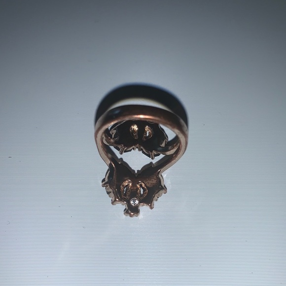 INC Ring Gold & Black Gemstones Art Deco - Picture 8 of 9